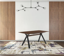 Load image into Gallery viewer, Wood Trestle Base Dining Table - Brown / Black