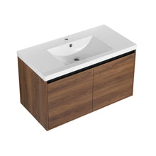 Load image into Gallery viewer, Bathroom Vanity Set With Resin Countertop Sink And 2 Doors, Engineered Wood