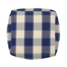 Load image into Gallery viewer, Connor - Checkered Square Pouf Ottoman And Floor Cushion - Ivory / Navy