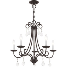Load image into Gallery viewer, 22" Five-Light Dimmable Chandelier With Shades - Bronze