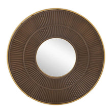 Load image into Gallery viewer, 32" Round Framed Accent Mirror - Brown / Gold