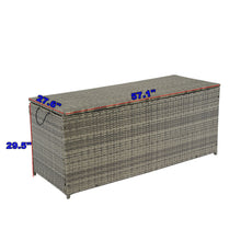 Load image into Gallery viewer, Outdoor Storage Box, Wicker Patio Deck Boxes With Lid, Outdoor Cushion Storage For Kids Toys, Pillows, Towel, Wicker
