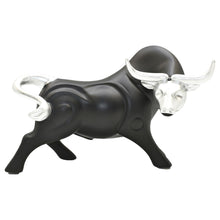 Load image into Gallery viewer, Bull Tabletop Sculpture - Black / Silver