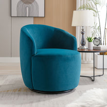 Load image into Gallery viewer, Swivel Accent Armchair Barrel Chair With Powder Coating Metal Ring