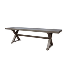 Load image into Gallery viewer, Modern Aluminum Outdoor Dining Bench With X Base - Dark Gray