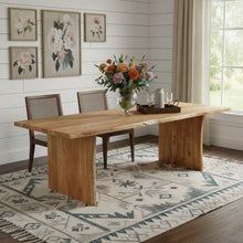 Load image into Gallery viewer, 120'' Solid Wood Live Edge Sled Base Dining Table - Brown