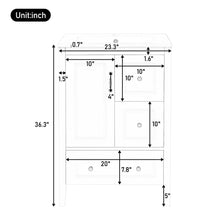 Load image into Gallery viewer, Retro Bathroom Vanity With Sink, Soft Closing Cabinet & Drawers