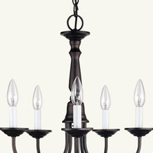 Load image into Gallery viewer, 15" Five Light Metal Dimmable Chandelier With Shades - Bronze