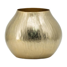 Load image into Gallery viewer, Hammered Round Table Vase (574340) - Gold