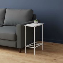 Load image into Gallery viewer, 24" Wood And Metal End Table With Shelf - White