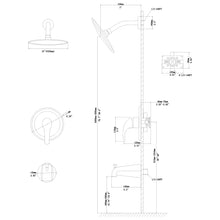 Load image into Gallery viewer, 10" Round Rain Shower Head System With Waterfall Tub Spout, Wall Mounted, Stainless Steel