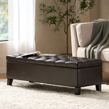 Load image into Gallery viewer, Nebulous - Upholstered Ottoman With Storage And Diamond Tufted Seat - Brown