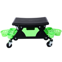 Load image into Gallery viewer, Rolling Detailing Creeper Seat With Wheels, Removable Tool Trays, 300 Lbs Capacity - Green