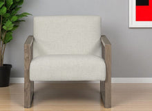 Load image into Gallery viewer, 28" Fabric And Wood Arm Chair - Beige / Ash