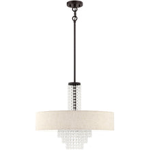 Load image into Gallery viewer, 24" Five Light Metal Dimmable Chandelier With Shades - Bronze