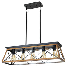 Load image into Gallery viewer, Five Light Metal Chandelier With Shades - Brown