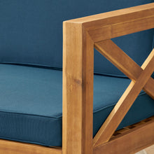 Load image into Gallery viewer, Radiat 5 Piece Outdoor L Shaped Sof Set With Coffee Table And Water Resistant Cushions - Teak