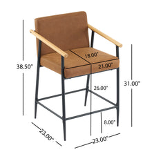 Load image into Gallery viewer, Mid Century Modern Counter Stool Set With Iron Frame