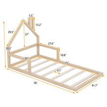 Load image into Gallery viewer, Floor Bed With House Shaped Headboard