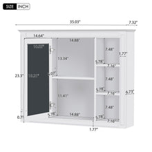 Load image into Gallery viewer, Wall Mounted Medicine Cabinet With Mirror, Storage Cabinet Featuring 6 Open Shelves And Adjustable Interior