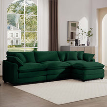 Load image into Gallery viewer, Modern Oversized Modular Cushion Sofa With Ottoman, Low Back, Deep Seating Sofa Set