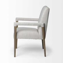 Load image into Gallery viewer, Upholstered Fabric King Louis Back Dining Arm Chair - Cream