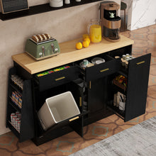 Load image into Gallery viewer, Kitchen Sideboard With Sliding Door Cabinet, 3 Tier Spice Rack