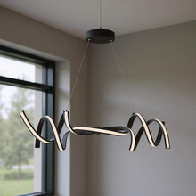 Load image into Gallery viewer, Two Light Metal LED Dimmable Smart Enabled Chandelier - Black