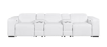 Load image into Gallery viewer, Top Grain Leather Reclining Metal USB Sofa (720398) - White