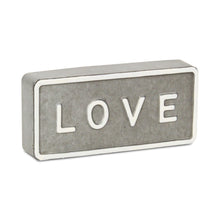Load image into Gallery viewer, Galvanized Love Hand Painted Tabletop Sign - Gray / White