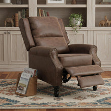 Load image into Gallery viewer, Faux Leather Manual Recliner (718722) - Brown