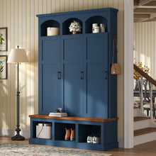 Load image into Gallery viewer, Classic Arched Design Hall Tree With 3 Hidden Storage