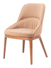 Load image into Gallery viewer, Upholstered Fabric Dining Side Chairs (Set of 2) - Tan / Brown