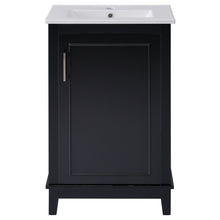 Load image into Gallery viewer, Modern Small Bathroom Vanity Cabinet With Ceramic Basin, Ample Storage, 1 Soft Close Door