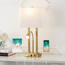 Load image into Gallery viewer, Swing Arm Novelty Table Lamp With Shade - Brass