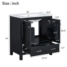 Load image into Gallery viewer, Bathroom Vanity With Single Sink, Combo Cabinet Undermount Sink, Bathroom Storage Cabinet With Two Doors And A Drawer, Soft Closing, Multifunctional Storage, Solid Wood Frame
