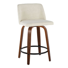 Load image into Gallery viewer, Toriano - Contemporary Fixed Height Counter Stool Swivel With Round Footrest (Set of 2)