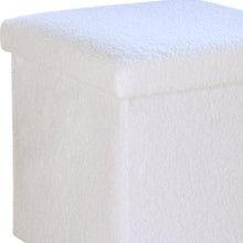 Load image into Gallery viewer, 15" Boucle Cube Storage Ottoman - White