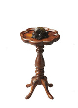 Load image into Gallery viewer, Wood Floral Top End Table - Medium Brown And Olive Ash
