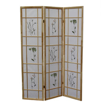 Load image into Gallery viewer, Folding Three Panel Screen Room Divider (469135) - Brown / White