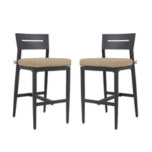 Load image into Gallery viewer, Modern Outdoor Bar Stools With Backrest And Footrest (Set of 2)