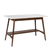 Load image into Gallery viewer, Parker - Desk With Storage Shelf - Off White / Pecan