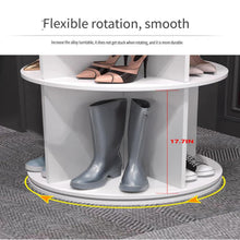 Load image into Gallery viewer, 8 Tier Rotating Shoe Rack Tower, 360 Degree Spinning Shoe Organizer And Storage Carousel For Closet Or Entryway - White