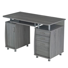 Load image into Gallery viewer, Pedestal Computer Desk With Three Drawers (723749) - Gray