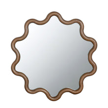 Load image into Gallery viewer, Wooden Accent Mirror With Unique Frame, Wall Mirror For Living Room Bedroom Entryway - Brown