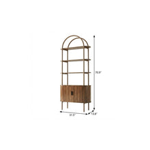 Load image into Gallery viewer, Four Tier Etagere Bookcase With Two Doors - Brown