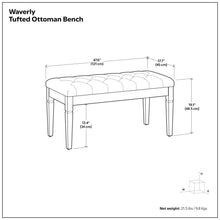 Load image into Gallery viewer, Waverly - Upholstered Tufted Ottoman Bench