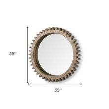 Load image into Gallery viewer, 35" Abstract Wood Framed Accent Mirror - Brown