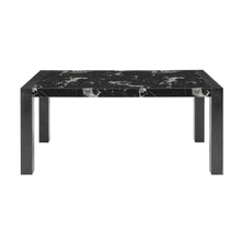 Load image into Gallery viewer, 68" Faux Marble And Wood Dining Table - Black