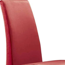 Load image into Gallery viewer, Upholstered Faux Leather Dining Side Chairs (Set of 2) - Red